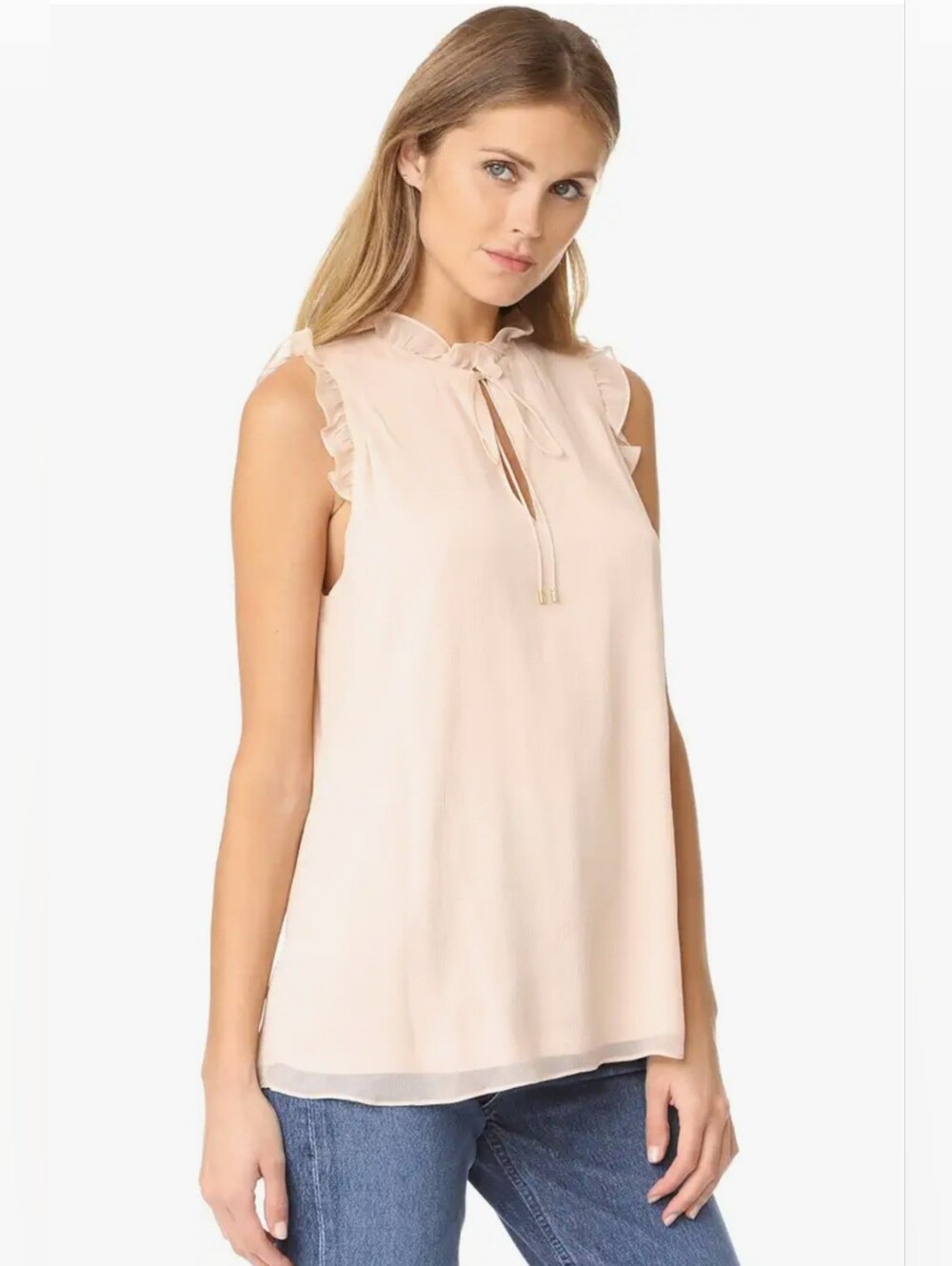 Haute Hippie Navy Ruffle Trim Blouse - Picture 9 of 11